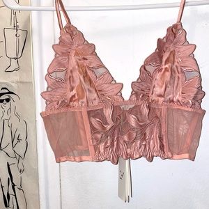 Fleur Du Mal Lily Embroidered Triangle Bra